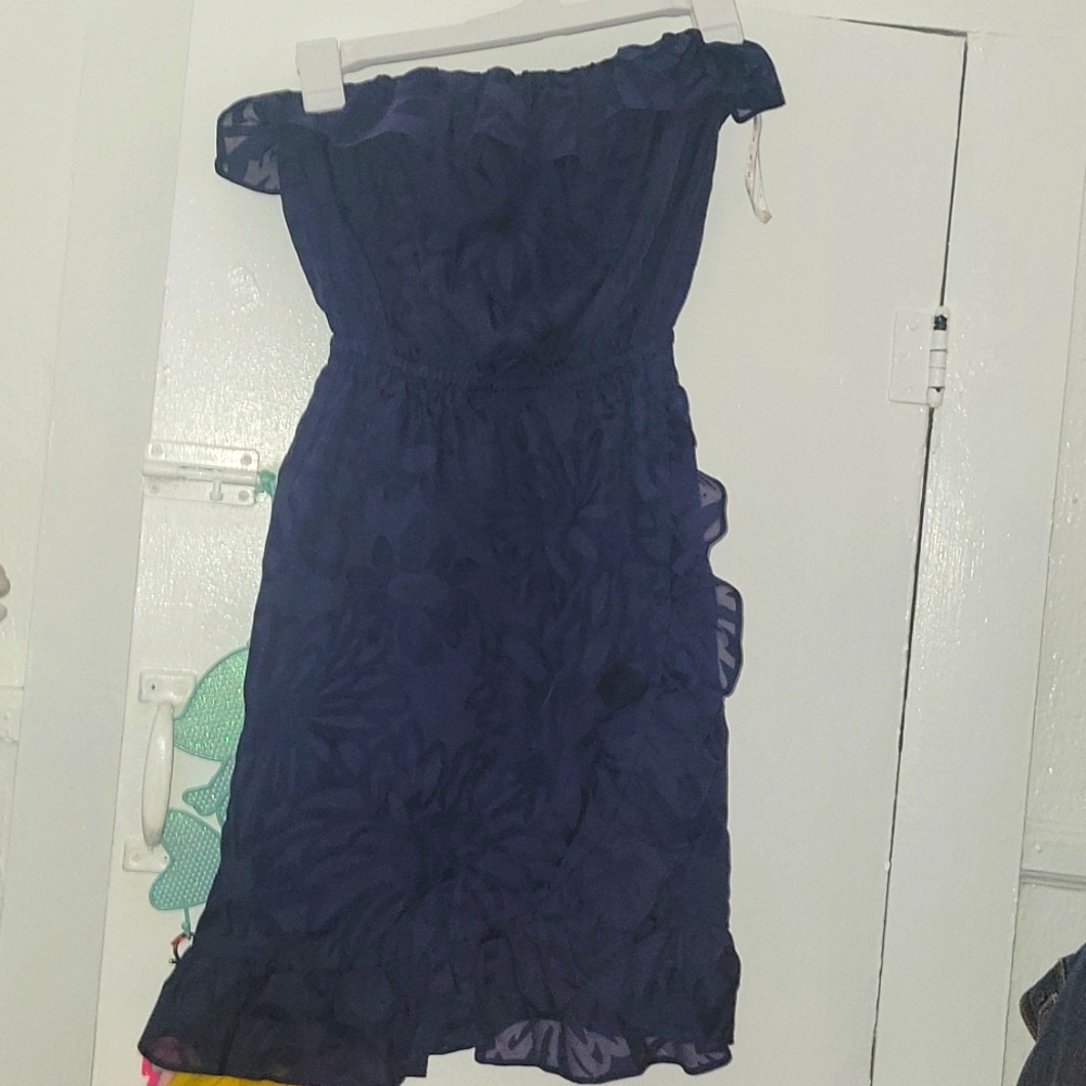 Lilly Pulitzer dark blue 💙 with starp less dress size small petite mini dress